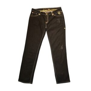 COOGI‎ Dark Wash Jeans Gold Embroidered Hip Hop Y2K Streetwear Plus Size 16